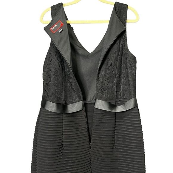 SCARLETT Ladies Plus Size Sleeveless Lace V-Neck Cocktail Evening-wear Dress Lbd - Picture 3 of 6